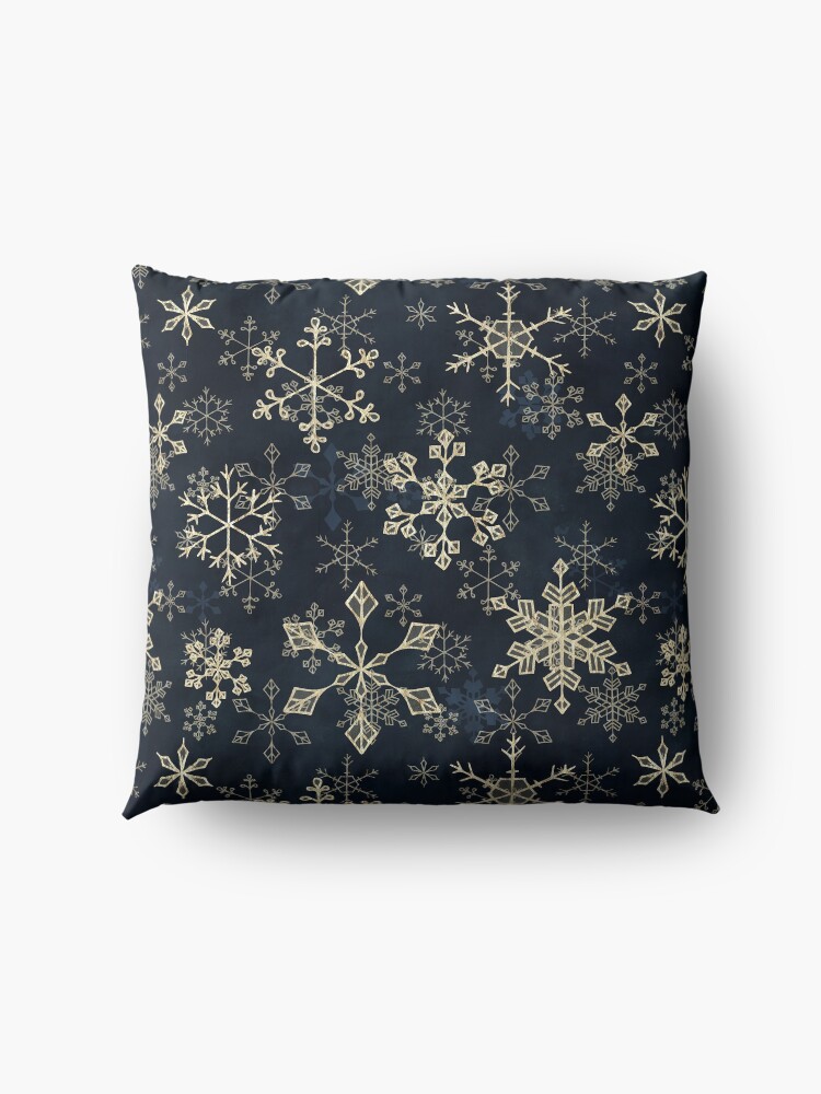 Alternate view of Snowflake Crystals in Gold Floor Pillow