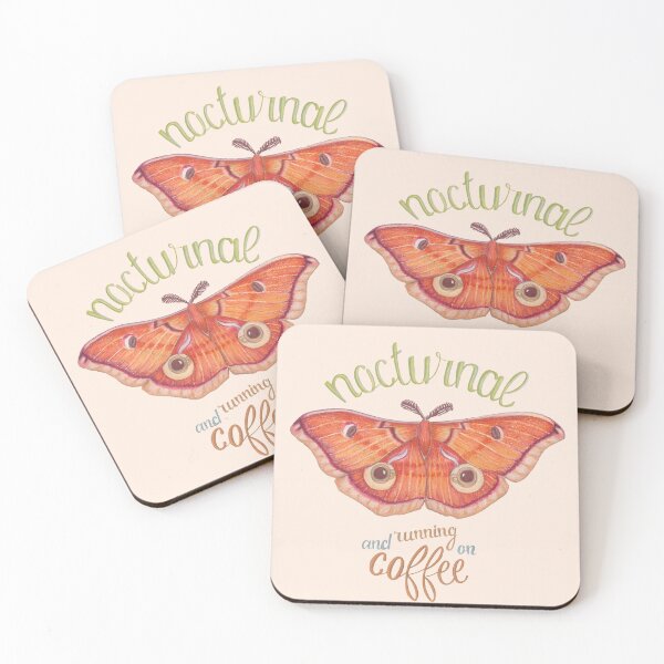 Item preview, nocturnal orange moth running on coffee designed and sold by EllenLambrichts.