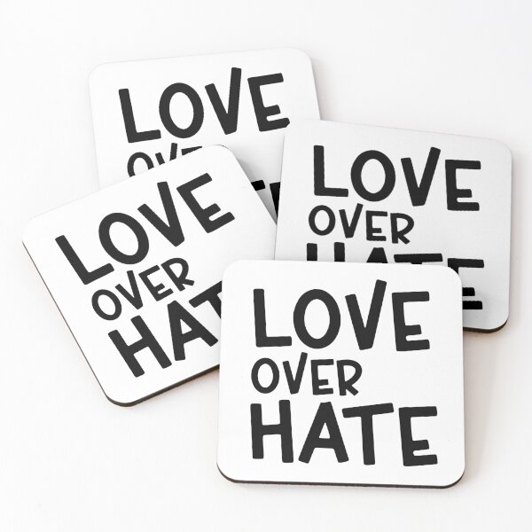 Item preview, Love Over Hate Black Sans Serif Typography Inspirational Quote designed and sold by Cawaiico.