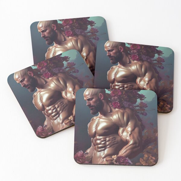 Item preview, Floral Hunk With Big Muscles and Roses designed and sold by withdiamonds.