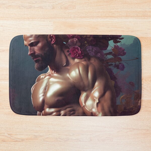 Item preview, Floral Hunk With Big Muscles and Roses designed and sold by withdiamonds.