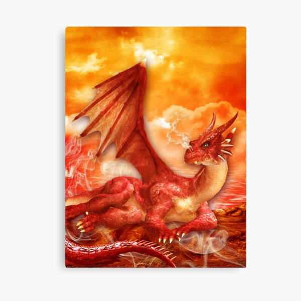 Red Power Dragon Leinwanddruck