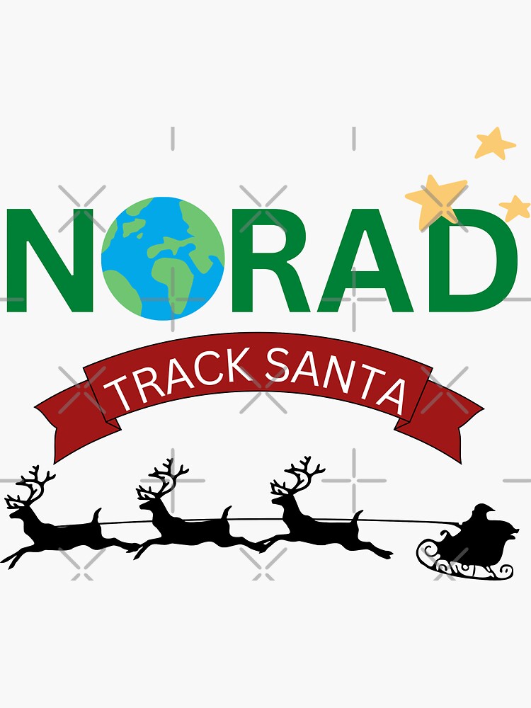 "Norad track santa design" Sticker for Sale by LisaMichelleArt Redbubble