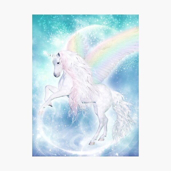 Rainbow Pegasus Photographic Print