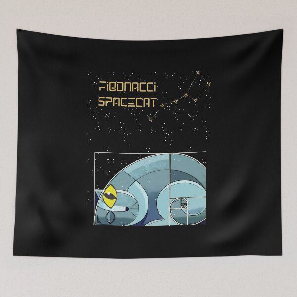 Item preview, Fibonacci Golden Ratio Space cat design designed and sold by t1n3333.