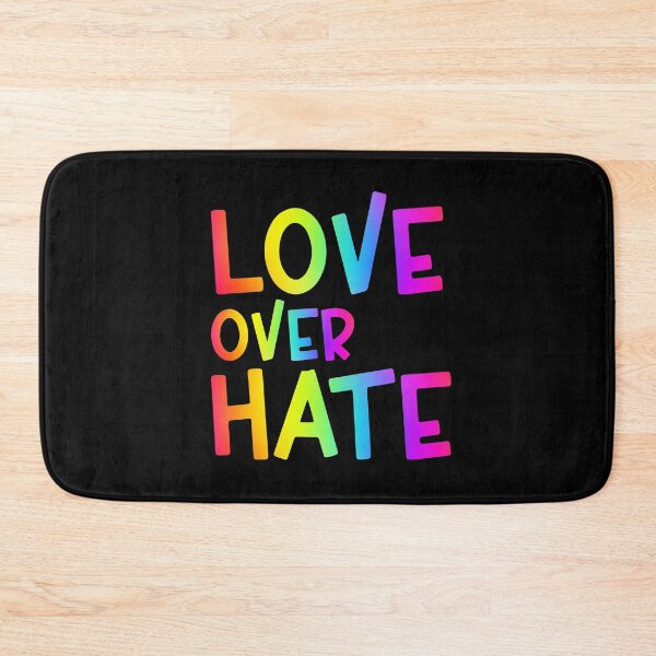 Item preview, Love Over Hate Colorful Bright Rainbow Sans Serif Typography Inspirational Quote designed and sold by Cawaiico.