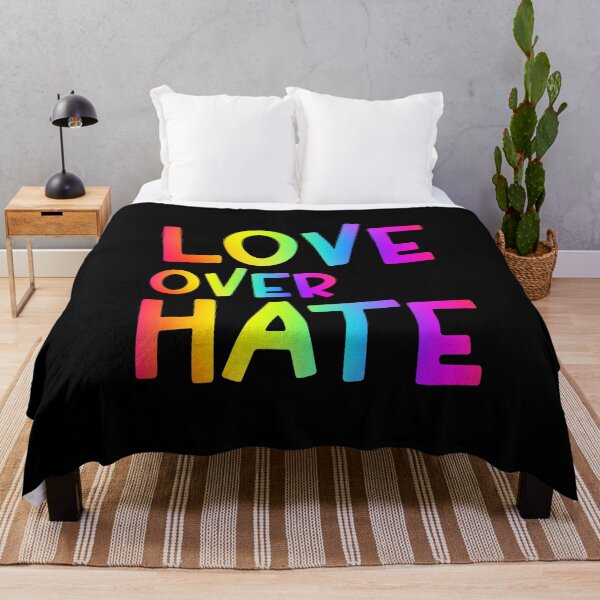 Item preview, Love Over Hate Colorful Bright Rainbow Sans Serif Typography Inspirational Quote designed and sold by Cawaiico.