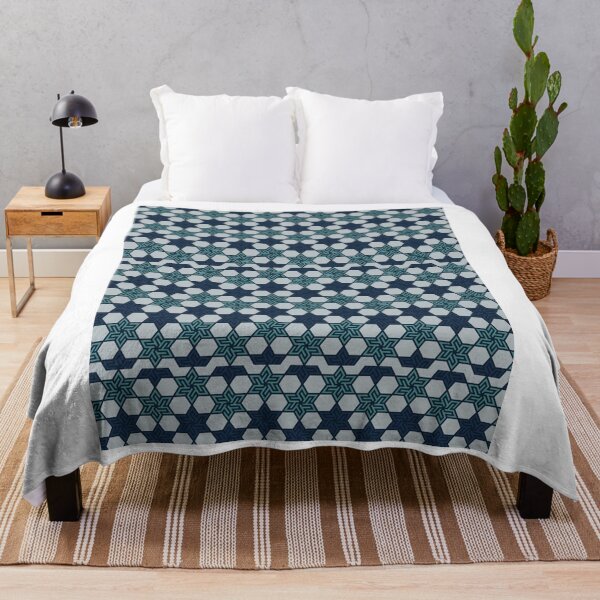 Item preview, Zellige Moroccan Pattern Silver Sand and Dusty Teal color Graphic designed and sold by markweasley16.
