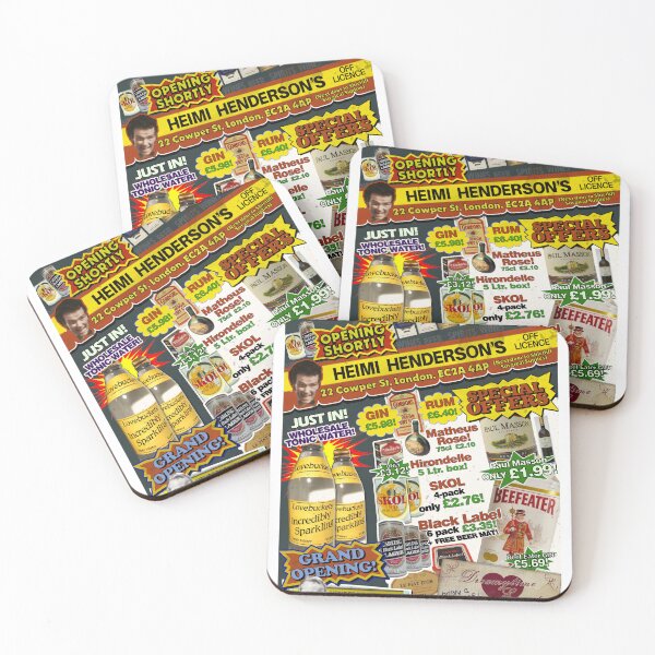Item preview, HEIMI HENDERSON’S OFF LICENCE ad flyer (no frame version) - Mr Jolly Lives Next Door Inspired designed and sold by RetroTeeStudio.