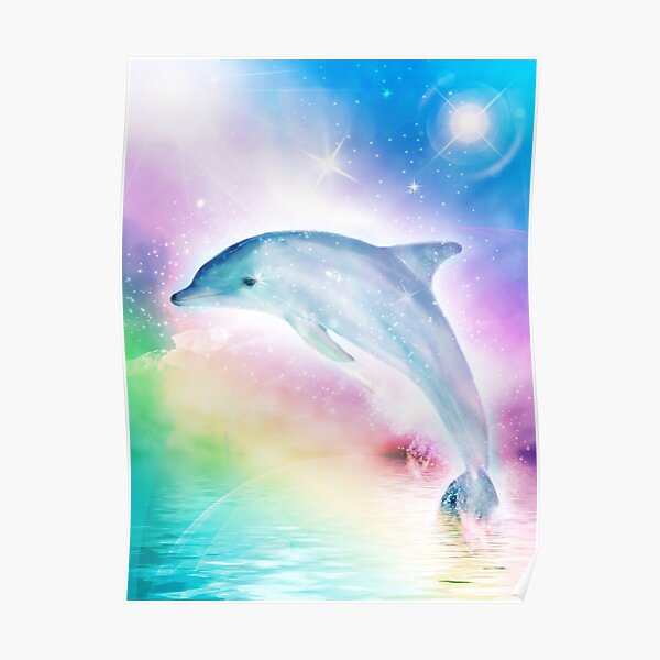 Rainbow Dolphin Poster
