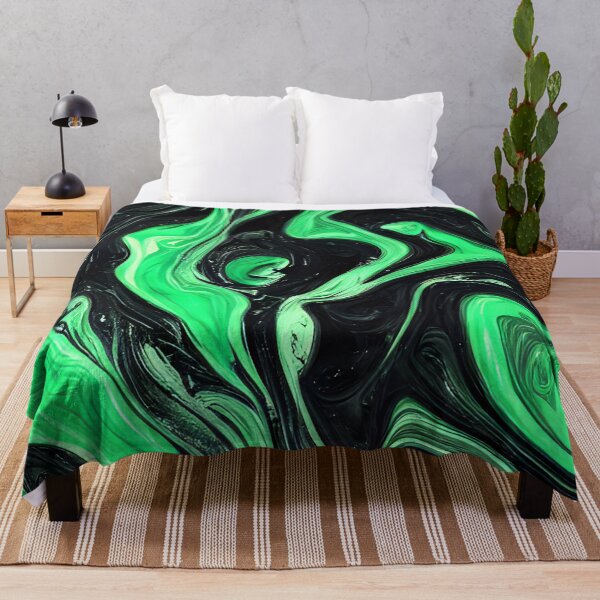Item preview, Abstract Black and Green Liquid Marble Art designed and sold by wtfbba.