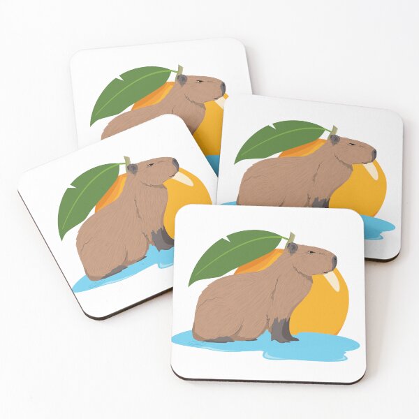 Item preview, Capybara, Capybara Water Orange, Cute Capybara Design designed and sold by adembulut.