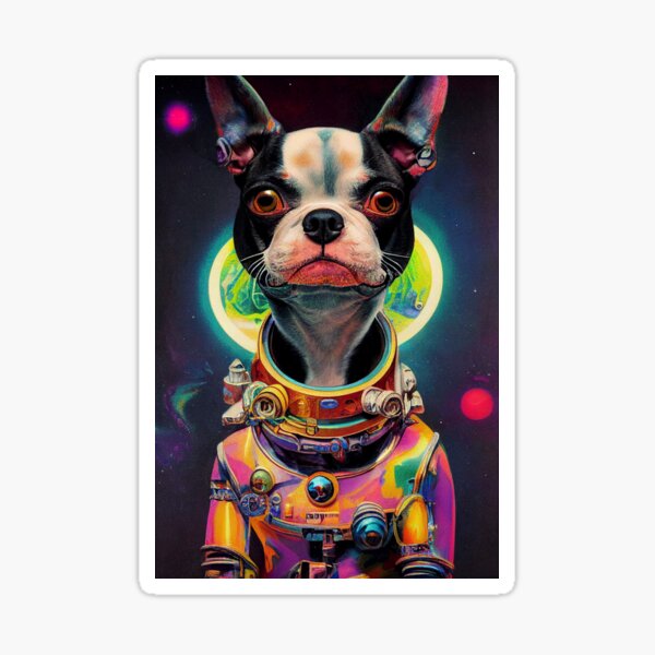 Item preview, Astronaut Boston Terrier Puppy Nr. 8 designed and sold by thesupremewiz.