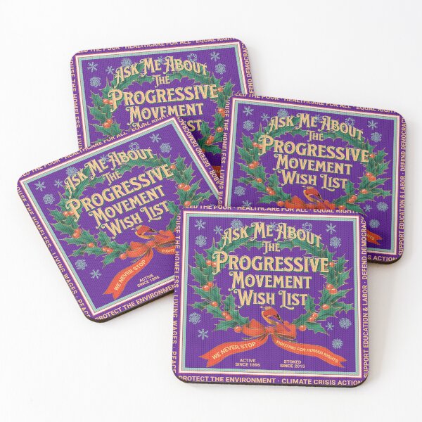 Artikelvorschau, PMD00053 Progressive Movement Designs Fragen Sie mich nach der Wunschliste Blauer, nicht hässlicher Weihnachtspullover für Progressive entworfen und verkauft von ProgressiveLeft.