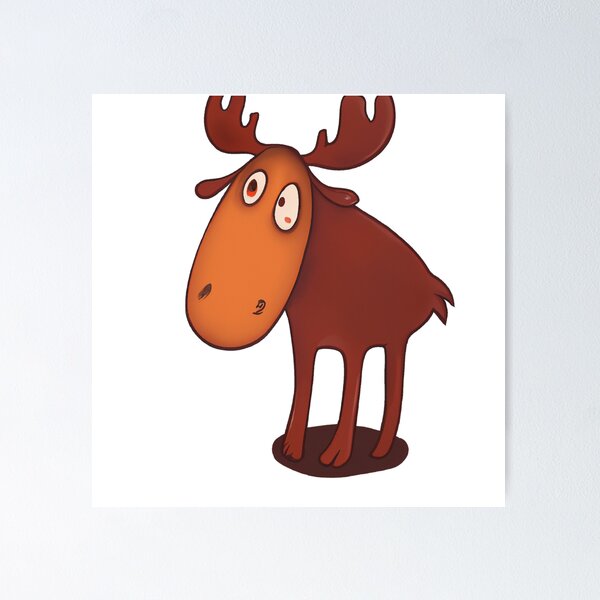 Item preview, Cute Moose Drawing designed and sold by WeHeartAnimals.