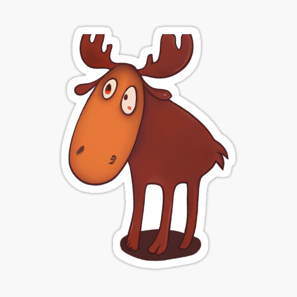 Item preview, Cute Moose Drawing designed and sold by WeHeartAnimals.