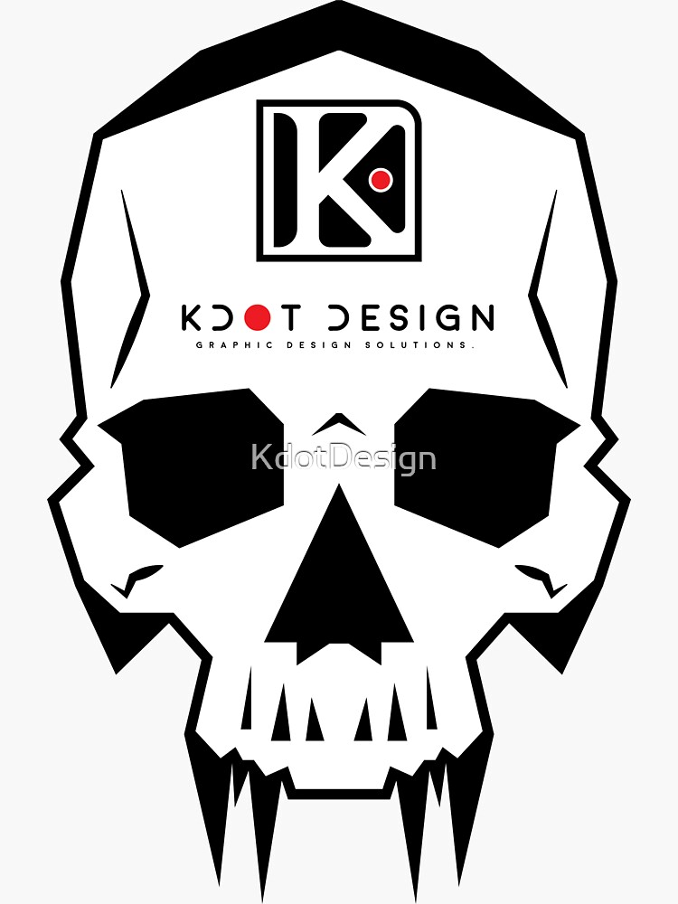 "Kdot Skull V2" Sticker by KdotDesign Redbubble