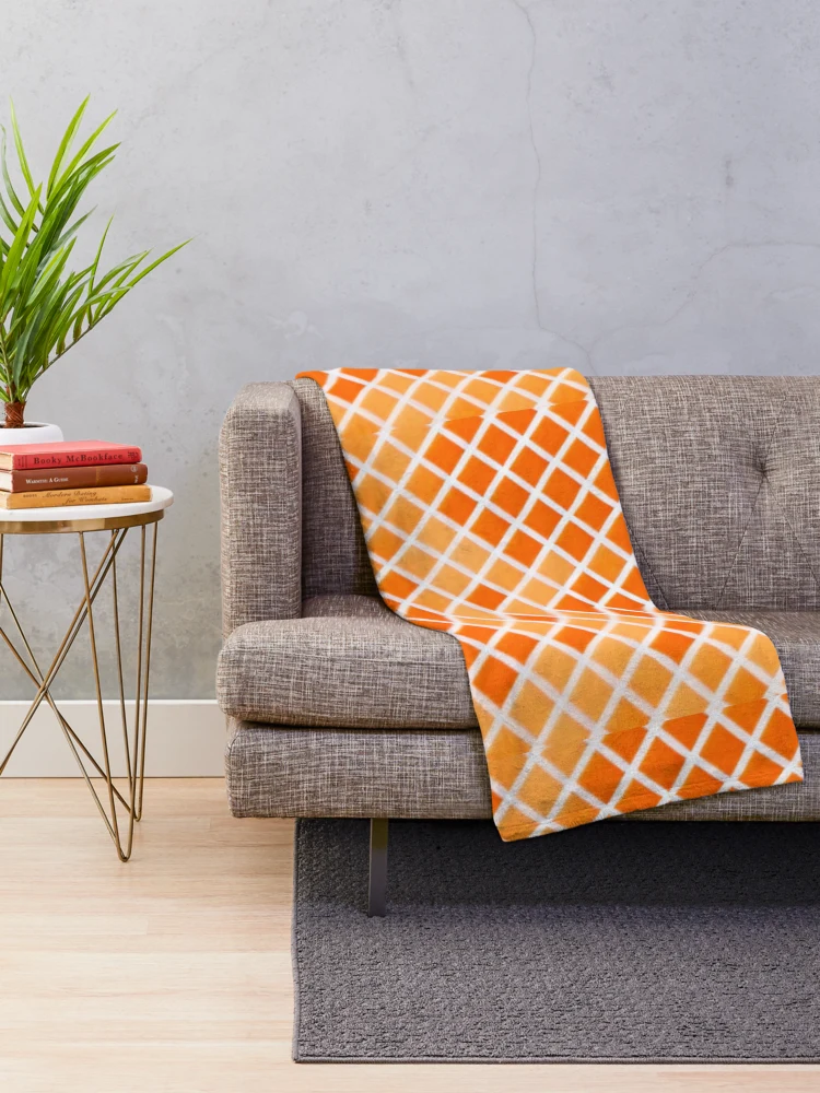 Thumbnail 2 of 6, Throw Blanket, Orange Color Triangular pattern designed and sold by Gamicnum.