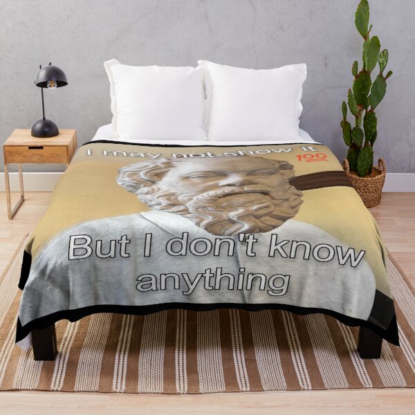 Item preview, I may not show it but I don't know anything (Socrates Meme) - Thanksgiving, Christmas And Birthday Party Gift Ideas for Classic Memes Lovers and Fans designed and sold by Memeing Everything.