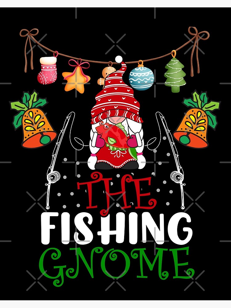 Gnome Magnet, Gnome Fishing, fisherman, rod and pole, Gnome lover, 4 large