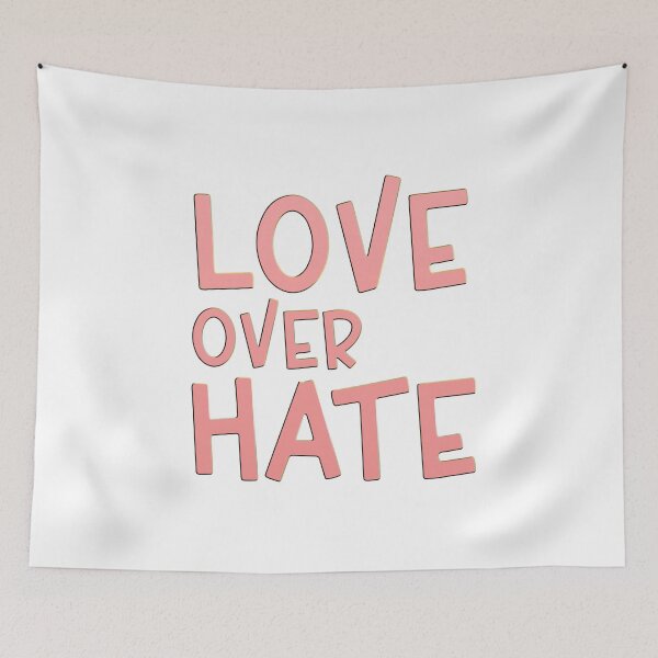 Item preview, Love Over Hate Pastel Pink Sans Serif Typography Inspirational Quote designed and sold by Cawaiico.