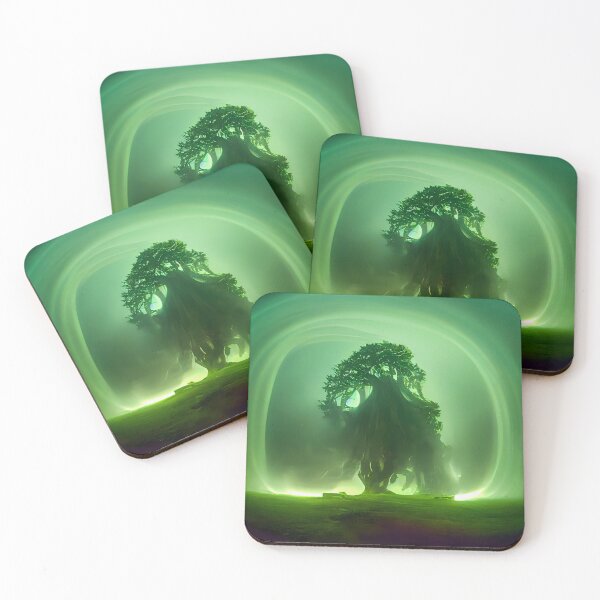 Item preview, The Ancient Green Tree Keeper of Spirits - spiritual art spiritual artwork spirituality wellness well-being designed and sold by LvSoulCreations.