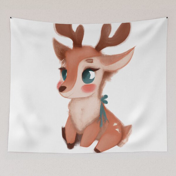 Item preview, Cute Raindeer Drawing designed and sold by WeHeartAnimals.