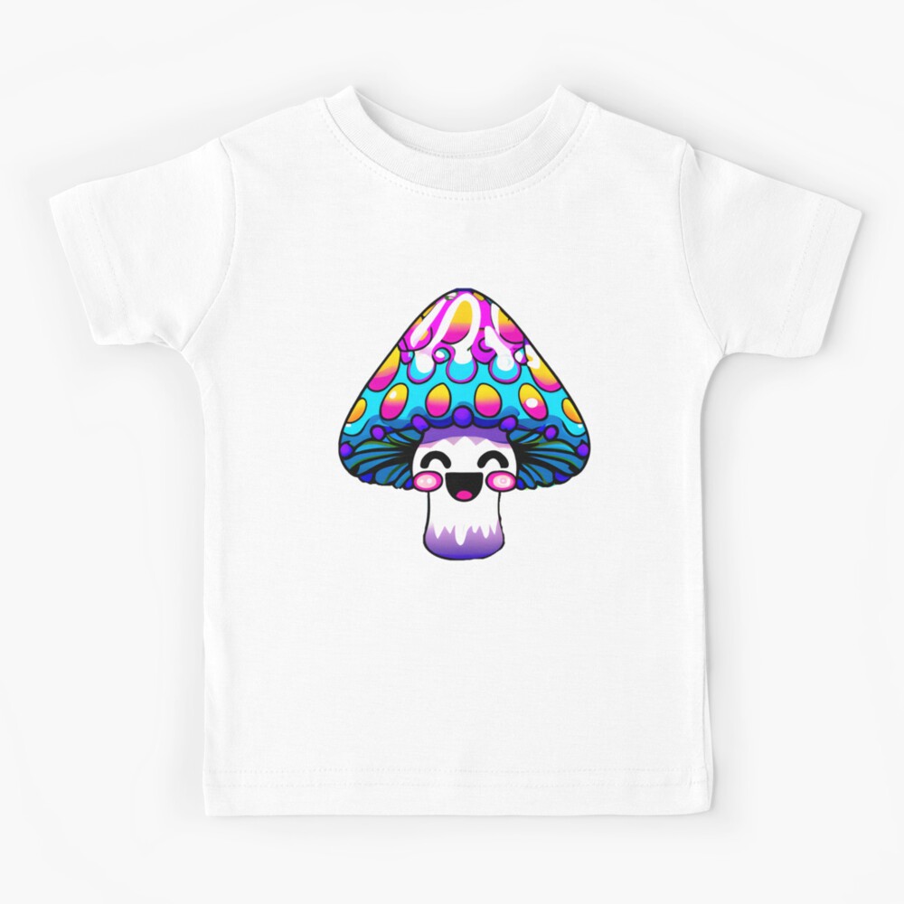 Kawaii Tie Dye Mushroom Art, Cartoon Mushroom T Shirt, Mushroom Dress,  Mushroom Stickers, Trippy Mushroom, Farmhouse
