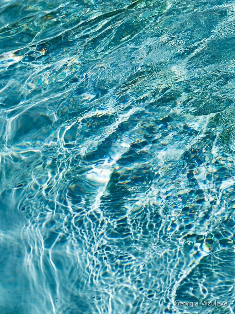 Aquamarine and Turquoise Rainbows - Gems in a Fountain - Horizontal by GeorgiaM