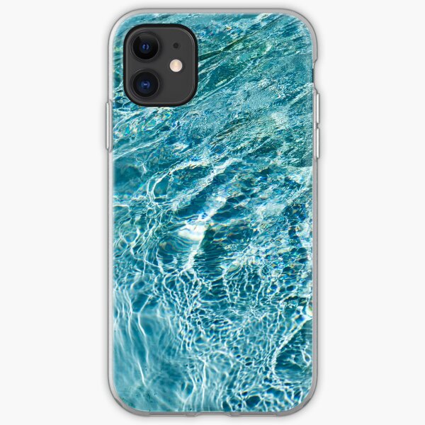 Aquamarine and Turquoise Rainbows - Gems in a Fountain - Horizontal iPhone Soft Case