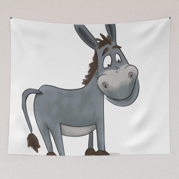 Item preview, Cute Donkey Drawing designed and sold by WeHeartAnimals.