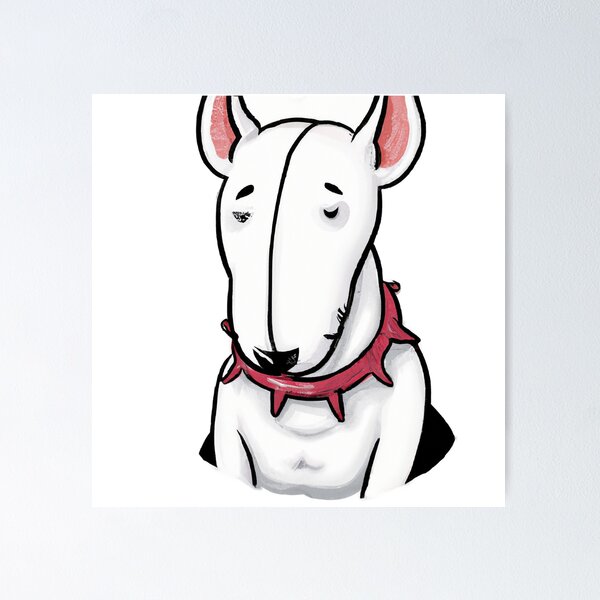 Item preview, Cute Bull Terrier Drawing designed and sold by WeHeartAnimals.