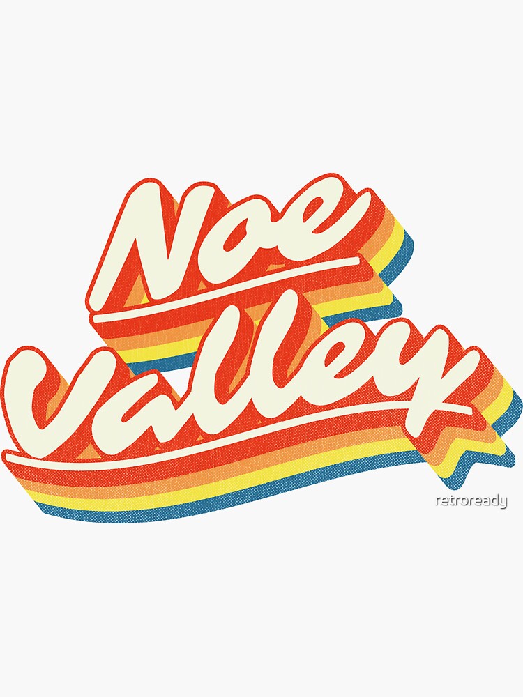 "Noe Valley Retro Rainbow" Sticker by retroready Redbubble