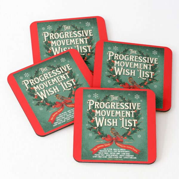 Item preview, PMD00054 Progressive Movement Designs Wish List bird holly wreath Christmas not ugly sweater designed and sold by ProgressiveLeft.