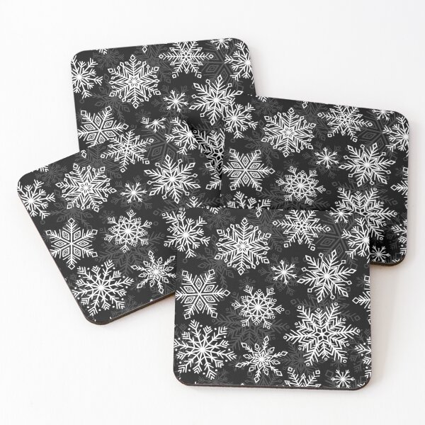 Item preview, Black Snowflakes - dark Christmas pattern designed and sold by PP-Patterns.