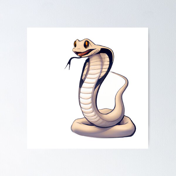 Item preview, Cute Cobra Drawing designed and sold by WeHeartAnimals.
