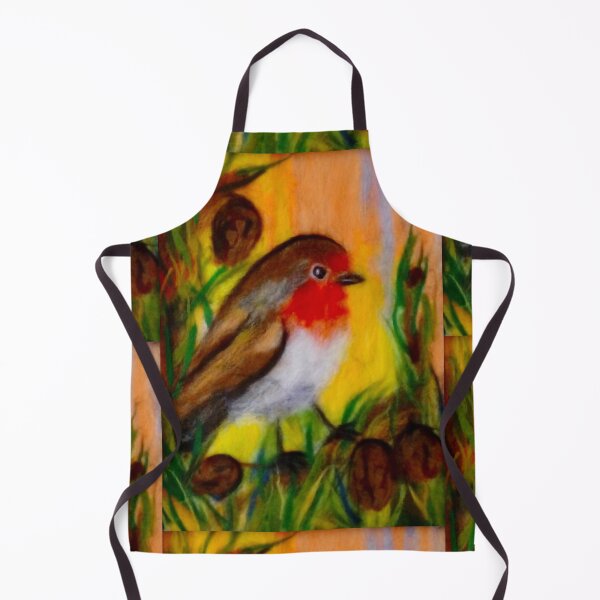 Item preview, garden bird robin on a pine branch designed and sold by FLEURDELAINE04.