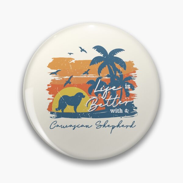 Item preview, Life is Better With Caucasian Shepherd Beach Sunset Retro Vintage designed and sold by rafaeltto.
