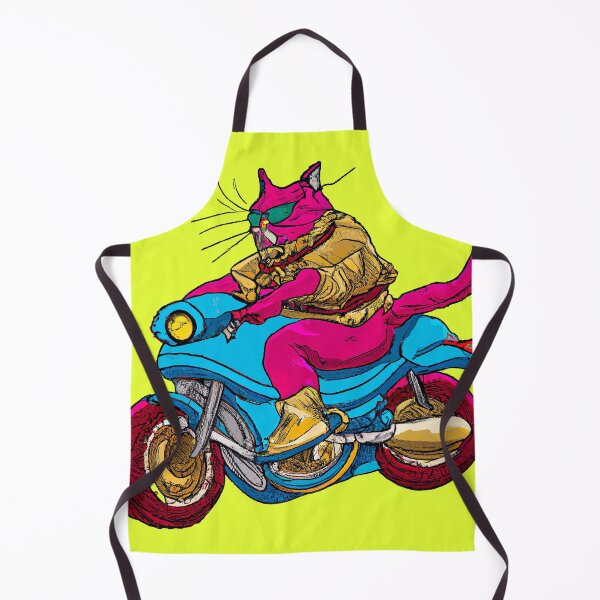 Item preview, Cool colorful Cat on Motorcycle 80s Colorwave designed and sold by mpdesigns73.