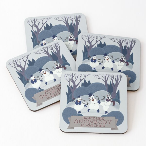 Item preview, Dance Like Snowbody Is Watching! Blue Variation! Dancing Snowmen in Winter Landscape designed and sold by Calipygian.