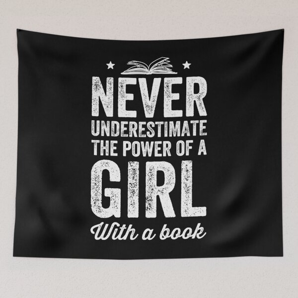 Item preview, Never Underestimate the power of a girl with a book designed and sold by Captain Mood.
