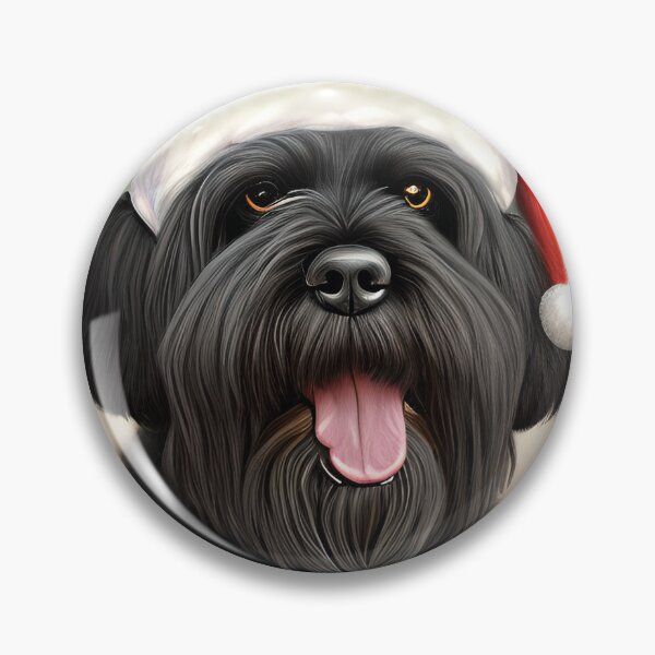 Item preview, Christmas Black Russian Terrier Wearing A Santa Hat designed and sold by ZenEverAI.