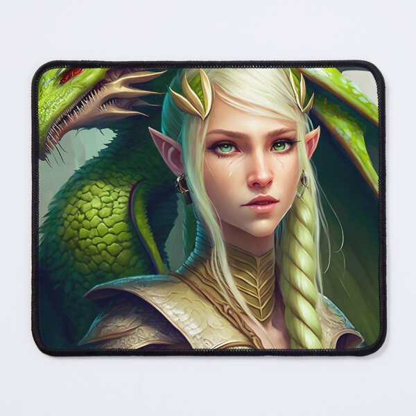 Item preview, The Green Elf Dragon Rider - spiritual art spiritual artwork spirituality wellness well-being designed and sold by LvSoulCreations.