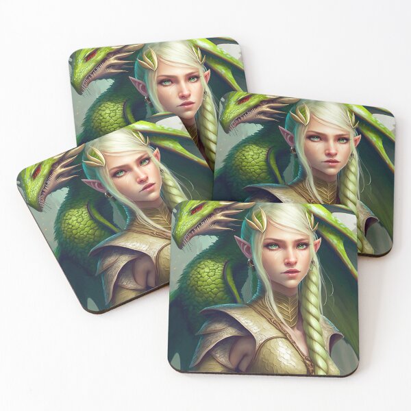 Item preview, The Green Elf Dragon Rider - spiritual art spiritual artwork spirituality wellness well-being designed and sold by LvSoulCreations.