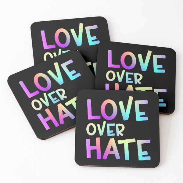 Item preview, Love Over Hate Colorful Gradient Sans Serif Typography Inspirational Quote designed and sold by Cawaiico.