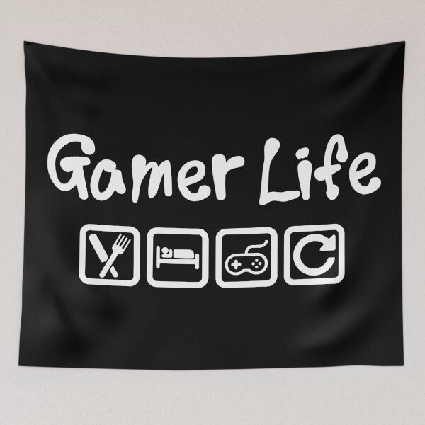Item preview, GAMER LIFE - EAT SLEEP GAME REPEAT designed and sold by ShirtWreck.