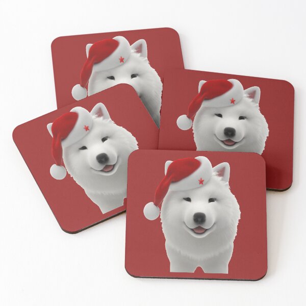 Item preview, Festive Cute Cartoon Style Samoyed Dog With Santa Hat  designed and sold by taiche.