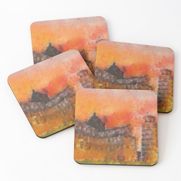 Item preview, Abstract Painting of the Tower of Pisa at Dusk designed and sold by ZiAttaArt.