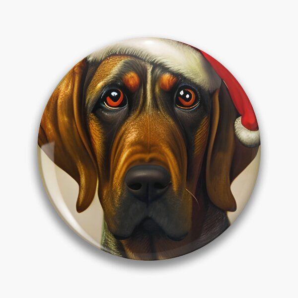 Item preview, Christmas Bloodhound Wearing A Santa Hat designed and sold by ZenEverAI.