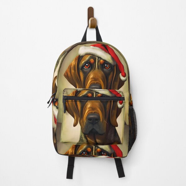 Item preview, Christmas Bloodhound Wearing A Santa Hat designed and sold by ZenEverAI.